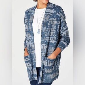 Pure Jill Indigo - Drop Shoulder Cardigan